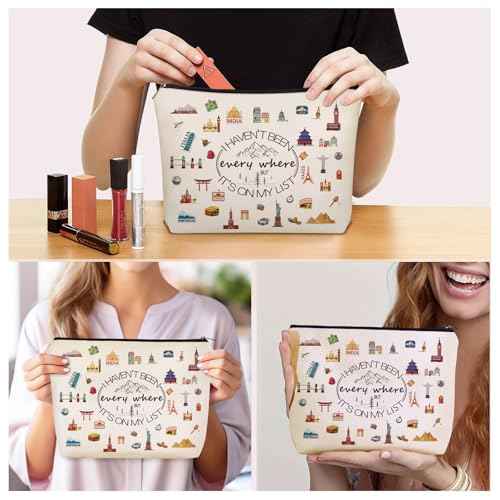 World Travel Gifts Makeup Bag Gift: Cute Cosmetic Bag I Haven't Been Everywhere But It's on My List For Teen Girl & Women Travellers.Ideal Trip Gift Cosmetic Bag For Travel, Birthdays.