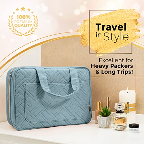 BOACAY Hanging Travel Toiletry Bag for Women, Makeup Bag, Bathroom & Shower Organizer Kit for Accessories, Cosmetics, Travel Essentials