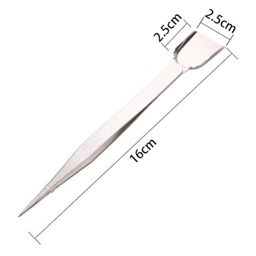 2 Pcs Stainless Steel Handy Tweezer with Scoop Diamond Tweezer for Rhinestone Gems Crystals Beads