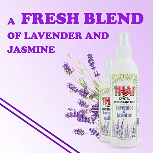 Thai Deodorant Stone Crystal Mist Natural Deodorant Spray 8 oz. Bundle (Lavender & Jasmine, Single)