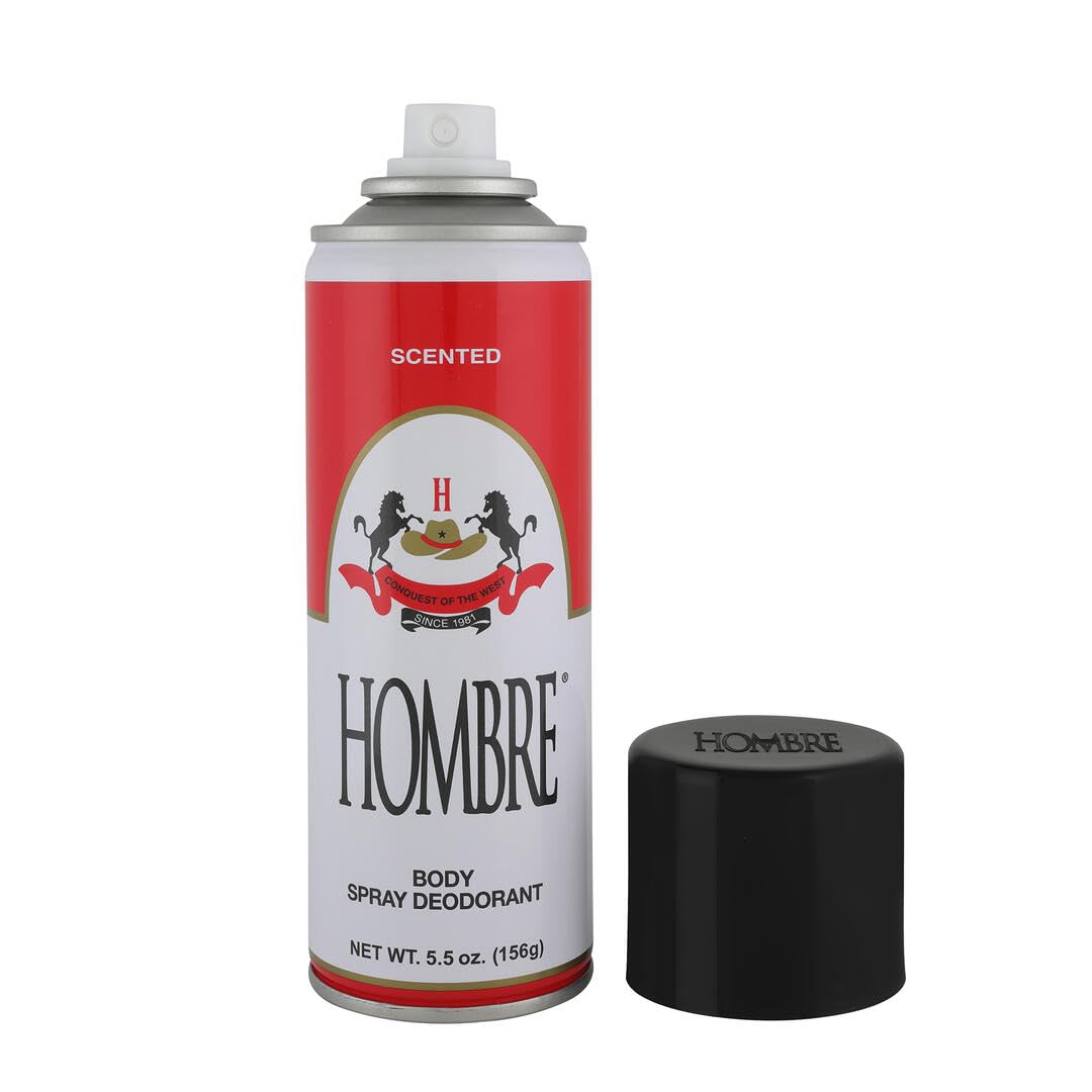 Hombre Red Deodorant Body Spray Classic for Men (6 Pack)