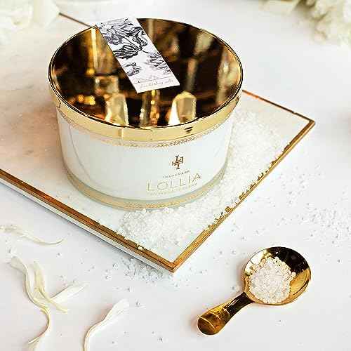 Lollia Elegance Fine Bath Salts, 20 oz. ? White Amber & Mirabelle Luxury Bath Essential for Women