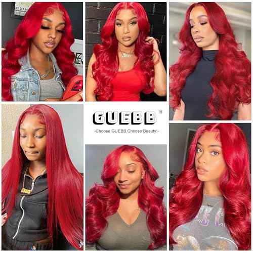Red Lace Front Wigs Human Hair Body Wave Hot Red 13x4 HD Transparent Lace Front Wig Human Hair Wear and Go Glueless Wig Pre Plucked with Babyhair 28 Inch Colored Hd Lace Frontal Wigs For Black Women