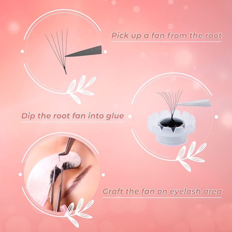 JINKGOLASH 500 Eyelash Extension Promade 4D to 16D Not Premade, Ultra Lash Fans 0.03/0.05/0.07mm Thickness, C D Curl Lashes, 8 - 16mm Length for Easy Volume Individual Eyelash Extensions Clusters DIY(10D-0.05-C (16mm))