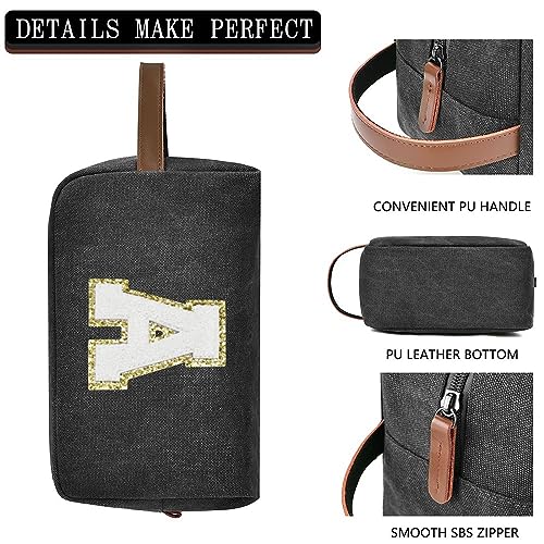 Travel Toiletry Bag for Men Initials - Graduation Gifts for Him, Personalized Shaving Kit Bag Hanging Dopp Kit - Travel Essentials, Bathroom Shower Bag for Toiletries Accessories Gifts for Men - X