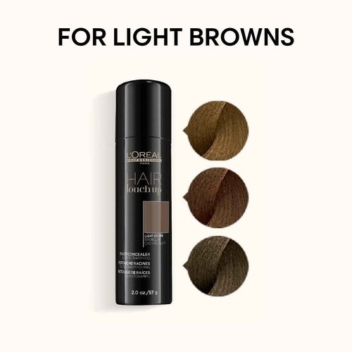 L'Oréal Professionnel Paris Hair Touch Up - Root Concealer Spray - Blends and Covers Grey Hair, Does Not Transfer or Smear, 2.0 Oz Light Brown