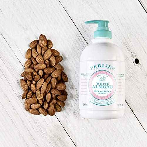 Perlier White Almond Shower & Bath Cream - Nourishing & Soothing Luxury Bath Cream Made with Almond Oil for Deep Moisturization and Hydration (16.9 Fluid Oz.)