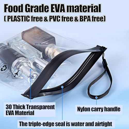 4Pcs Reusable TSA Approved Security Clear Toiletry Bag-Quart Size Travel Bag Tsa Approved for EU UK & US Carry-on Regulations Security Travel Bags for Liquids, Leakproof Travel Accessories