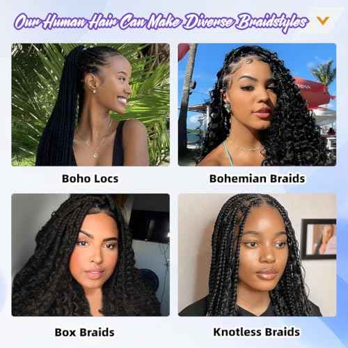 Deep Wave Human Braiding Hair for Boho Braids ? 20 Inch 120g 3 Bundles/Pack 99J Burgundy, 100% Unprocessed 12A Brazilian Virgin Hair Bulk, No Weft, Wet & Wavy Curly Knotless Extensions