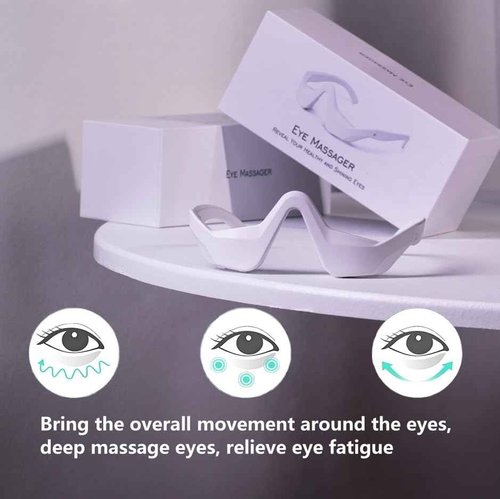 Elitzia Beauty Eye Care Goggles Device Red Light Eye Protection Frames Massager Removes Dark Spots Circles Bags and Wrinkles ET110N (White Eyeglass Temples)