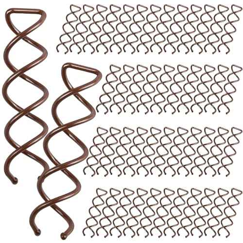 FANDAMEI 50PC Spiral Hair Pins Set, Spin Pins Spiral Bobby Pins for Girls, Women and Kids, Non-Scratch Round Clip & Bun Twist, Stylish Bun Bobby Pins, Premium Spin Pins for Hair, Brown