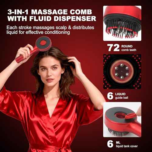 3 in 1 Scalp Massager Hair Grown Oil Applicator, Electric Hair Massager Scalp Laser Comb with IPX7 Waterproof