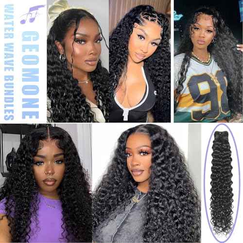 Water Wave Human Hair Bundles 22 24 24 10A Deep Curly Bundles 100% Unprocessed Brazilian Virgin Human Hair Bundles Wet And Wavy Hair Extensions Natural Black