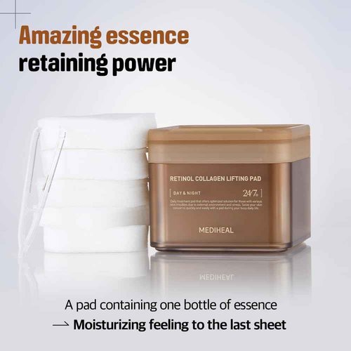 Mediheal Firming Duo Set – Collagen Lifting Pad & Retinol Eye Patch for Anti-Aging Care – Daily Skin Firming Pad + Wrinkle Smoothing Hydrogel Eye Mask