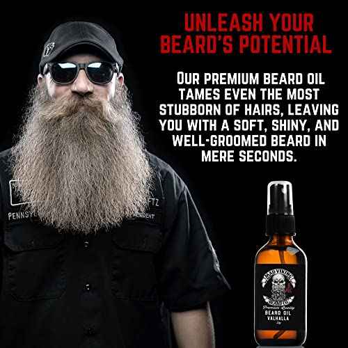 Mad Viking Fenrir Beard Oil ? Hydrate, Soften, And Grow Your Beard Naturally. Fight Itch And Dandruff With A Bold Neroli, Rum & Tobacco Scent. Made In The USA - 2oz