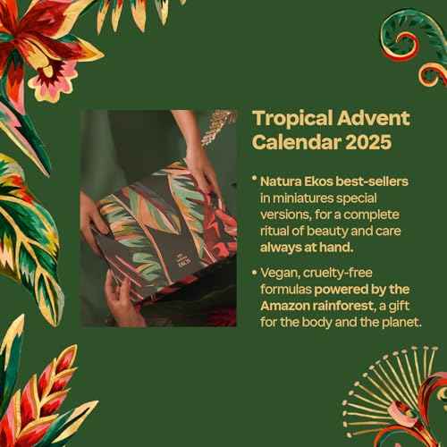 natura - Brazilian Beauty Advent Calendar ? 12-Piece Holiday Gift Set with Body Care, Hand Creams, Shower Gels & Hair Care Minis ? Vegan & Sustainable Beauty from the Amazon ($104 value)