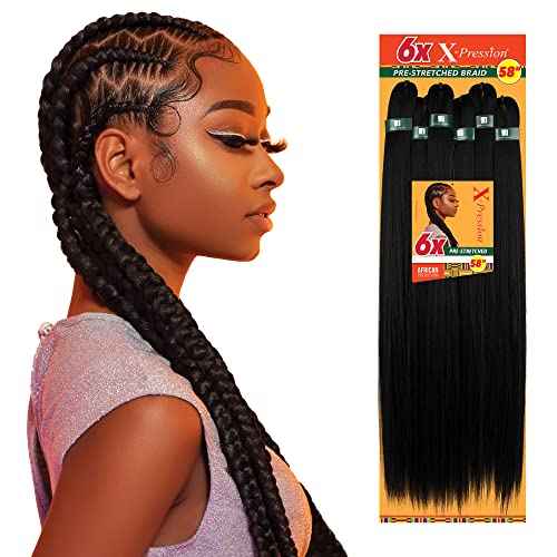 Sensationnel X-pression prestretched braiding hair - 6x braid 58 inch all kanekalon flame retardant synthetic braid for box braids and twists (27 HONEYBLONDE)