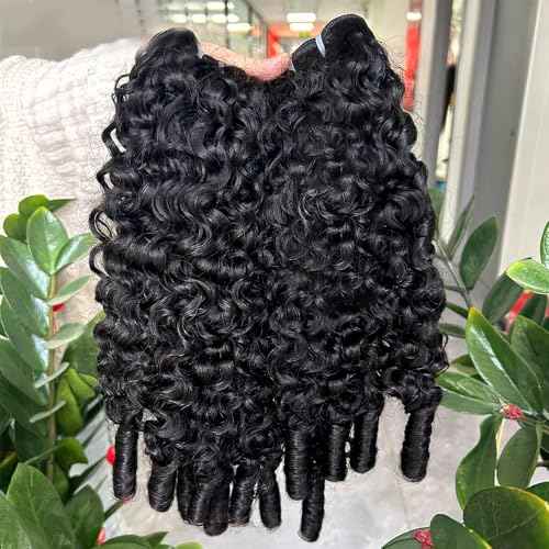 PerisModa 15A Raw Burmese Curly Bundles 100% Human Hair Bundles Pix Curly Bundles Unprocessed Human Hair Extensions 26 Inches 1PC 100% Unprocessed Virgin Water Wave Hair For Women Natural Black