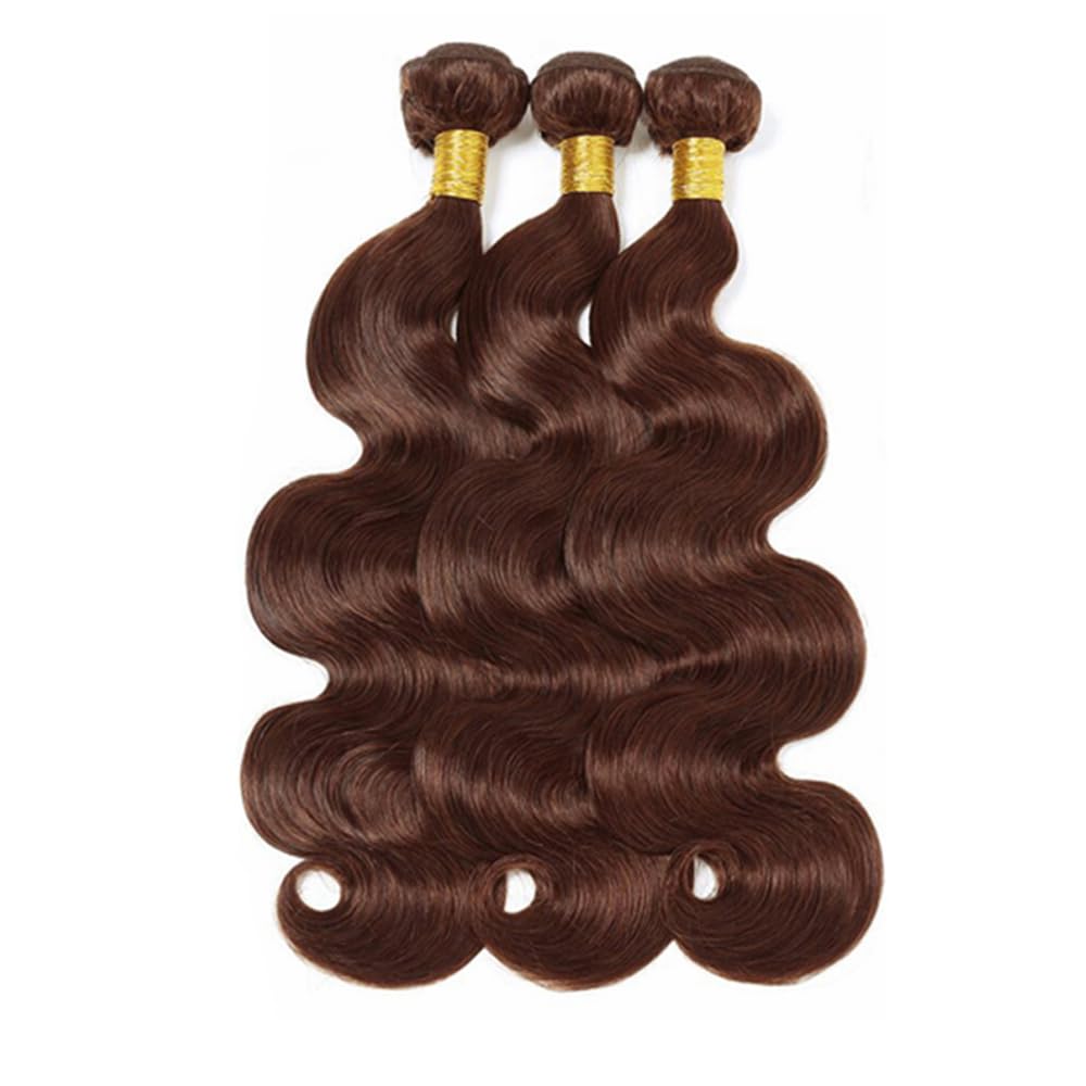 Chocolate Brown Bundles Human Hair Dark Brown Bundles Brown Body Wave Bundles Grade 8A Brazilian Virgin Hair 3 Bundles 20 22 24 Inch Color #4 Body Wave Bundles Brown Bundles