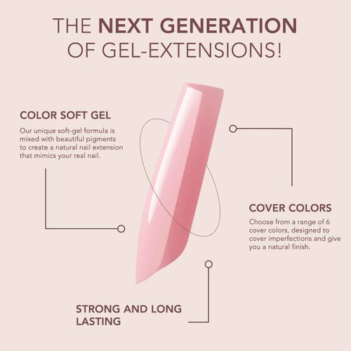 Kiara Sky Short Almond Cover Gelly Tips | Soak Off Pre-Shaped Soft Gel Nail Extensions | Blooming