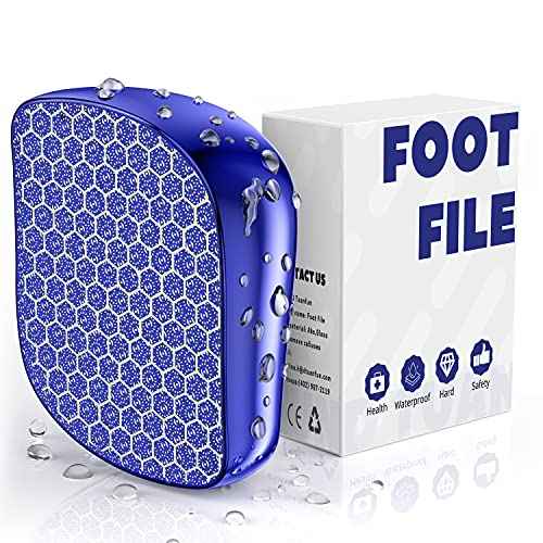 Foot File, Nano Glass Callus Remover, Portable Professional Foot Beauty Care Tool, can be Used for Wet/Dry Cracked feet, Painless Foot File for Dead Skin, Foot calluses, and Foot cuticles - Blue