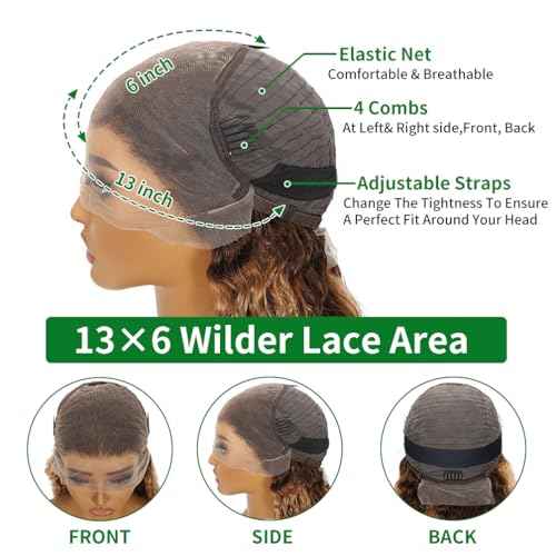 Highlight Ombre Deep Wave Lace Front Wigs Human Hair 13x6 Honey Blonde Wig Human Hair 4/27 Hd Lace Frontal Wigs Wet And Wavy Curly Glueless Wig 24inch