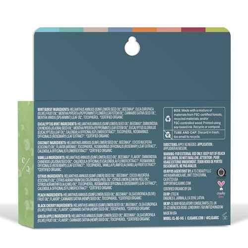 Cliganic Organic Lip Balm Set (Fresh Picked, 8 Flavors) - 100% Natural Moisturizer for Cracked & Dry Lips