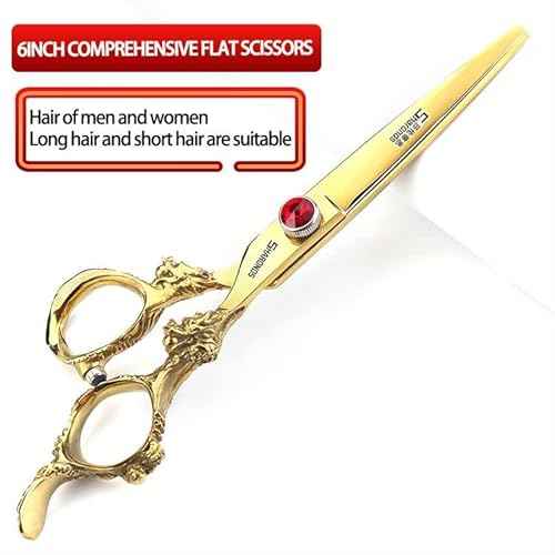 6 inch /7 inch salon professional salon scissors salon hairdresser hair cutting hairstyle pruning tools Japan 440c high hardness stainless steel golden (6 inch 4pcs)