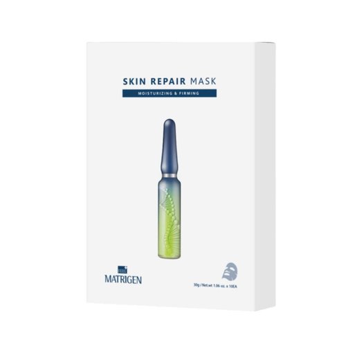 MATRIGEN Skin Repair Mask- Korean Face Mask With 6 Peptides for Moisturizing & Firming- Collagen Mask Infused with Plant Extracts to Soothe & Nourish - Ultimate Facial Mask for Glowing Skin - 10 Count
