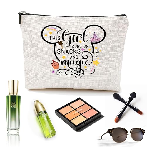 2 Pcs Cartoon Mouse Makeup Bags for Women, Cute Travel Cosmetic Bag, Large Capacity Waterproof Toiletry Bag with Zipper, Birthday Gifts for Her