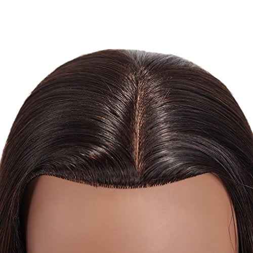 24"-26" 100% Human hair Mannequin head Training Head Cosmetology Manikin Head Doll Head with free Clamp (Black Hair)