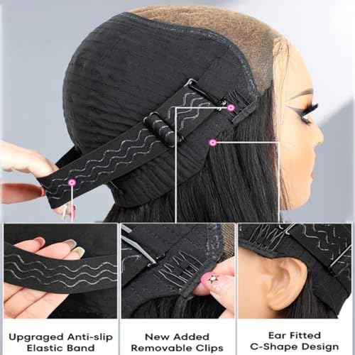 ISEE Hair M Cap 9x6 Bob Wig Human Hair Glueless Wigs Pre Plucked Pre Cut HD Lace Front Glueless Wigs Human Hair 180% Density Short Straight Bob Wigs for Black Women 14 inch
