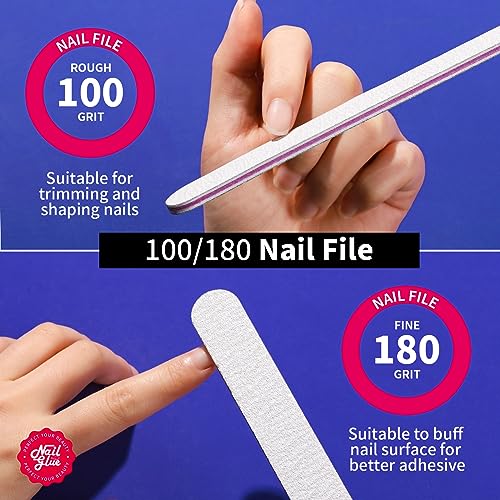Teenitor Strong Nail Glue, 42ml Professional for Press Ons, Brush-On for Acrylic Nails, Bond With File, Long Lasting, 10 Pcs