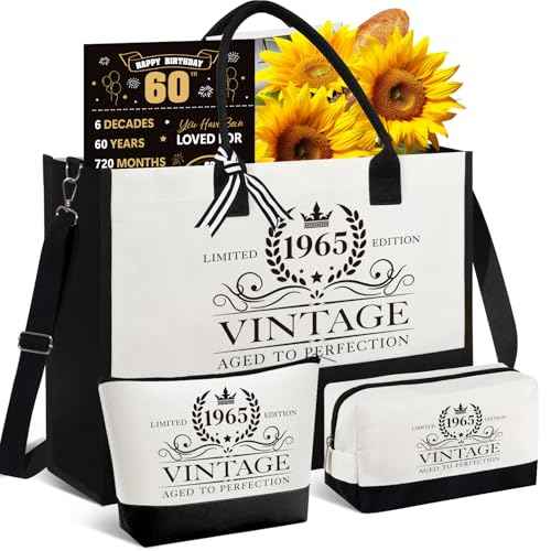 30th 40th 50th 60th Birthday Gifts for Women, Birthday Gifts for Her Mom Wife Sister Grandma, Vintage Tote Bag & Poster