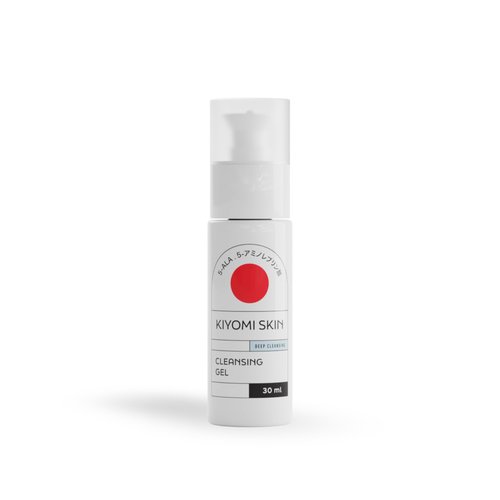 Kiyomi Skin Travel Size Cleansing Gel 1 fl.oz. With 5-ALA, AHA, Hyaluronic Acid Moisturizing Vegan Facial Cleanser Gel Make Up Remover Face Wash