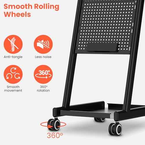 TASALON Premium Multifunctional Rolling Workstation Table with 360 Degree Mute Universal Wheel for Tattoo Work,Beauty Salon Spa Stools Service Storage Tray with Pegboard