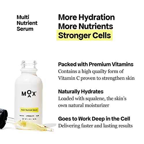 MOX Men's Skincare Starter Set (2 pc set) | Includes Exfoliating Peppermint Face Cleanser + Multi Vitamin Hydrating Serum | Anti-Aging Ingredients to Fight Fine Lines & Tired Looking Skin