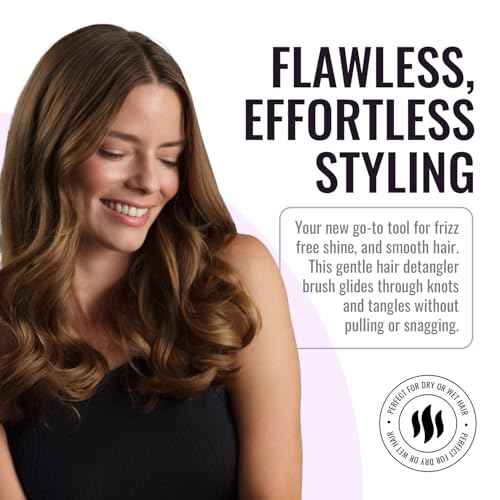 ERGO Ionic Paddle Hair Brush ? Large Polishing Brush for Long-Lasting Shine, Detangling Brush for Wet & Dry Hair Care, Hair Styling Tool for Blow Drying (ER1000)