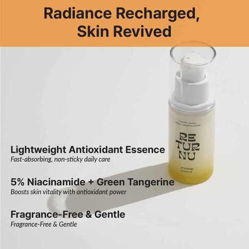 Vitatone Essence, Vitamic C Serum with 5% Niacinamide & Jeju Green Tangerine, for Glass Skin, Clarifying, Radiant Complexion, Fast Absorbing, Korean Skincare (30ml / 1.01 fl. oz)