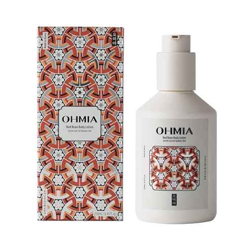 OHMIA Korean Red Bean Body Lotion for Women - 24-Hour Hydrating Moisturizer for Dry Skin with Peptides & Hyaluronic Acid for Smooth Sensitive Skin - Vegan & Cruelty-Free - 8.45 fl oz