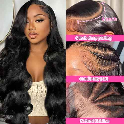 20 Inch 13x6 Lace Front Wigs Human Hair 200 Density Body Wave HD Lace Front Wigs Human Hair Pre Plucked Natural Color Glueless Wig 100% Virgin Human Hair Lace Front Wigs for Women