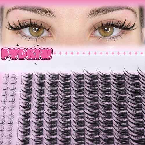 Manga Lash Clusters with Bottom Lashes Natural Lash Extension Kit Wispy Lashes Clusters Kit Fairy Eyelash Clusters Kit 10-16mm C Curl Eyelash Extension Kit with Lash Bond and Seal Lash Tweezers