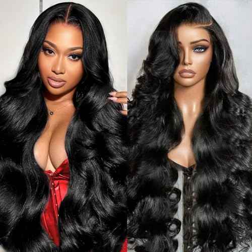 13x6 Lace Front Wigs Human Hair 200 Density Body Wave Lace Front Wigs Human Hair Pre Plucked 12A Glueless Wigs for Women HD Lace Frontal Wigs Natural Color 26 Inch