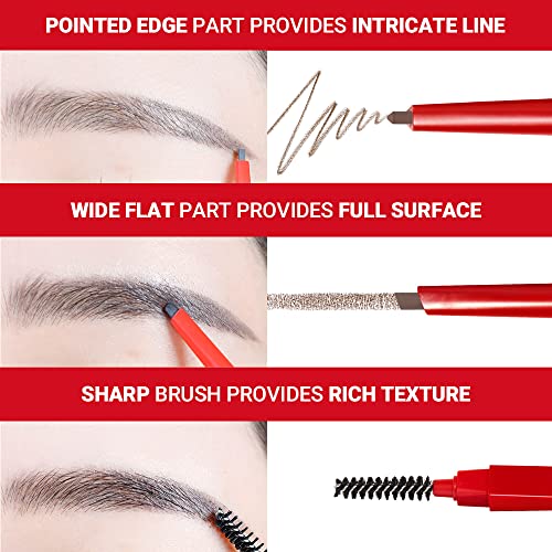 Espoir The Brow Balance Pencil #5 Light Brown | Eye Brow Pencil Quick and Easy to Draw without Clumping with Slim Triangle Shape| A Detailed and Rich Eyebrow Texture | Korean Eyebrow Makeup