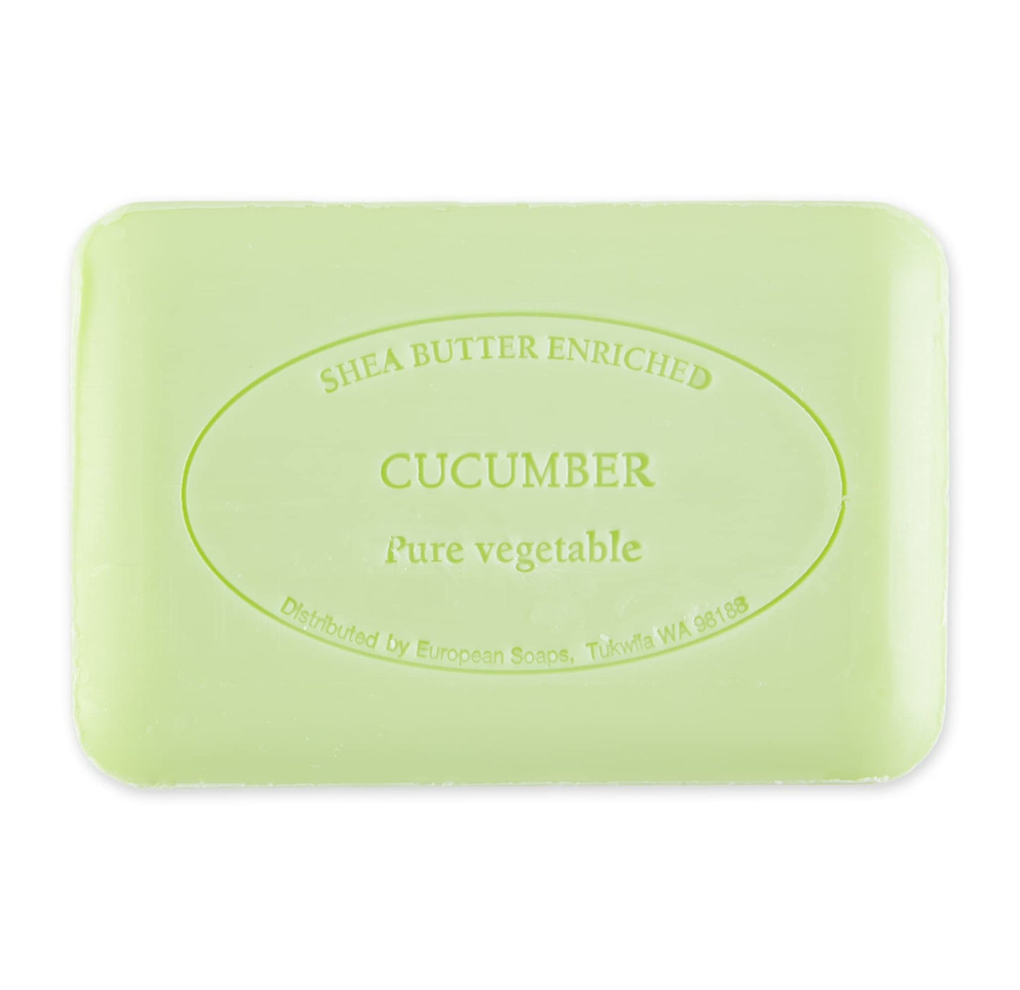 Pre de Provence Artisanal Soap Bar, Enriched with Organic Shea Butter, Natural French Skincare, Quad Milled for Rich Smooth Lather, Cucumber, 8.8 Ounce