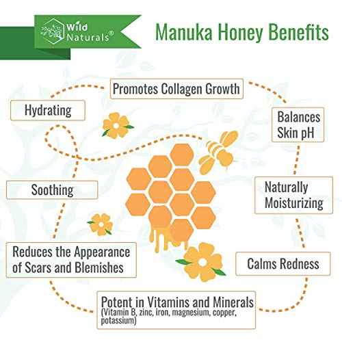 Wild Naturals Manuka Honey Moisturizer for Dry, Sensitive Skin ? Eczema Relief Face Cream ? Soothing Cream for Redness & Irritation ? Face, Hand & Body Moisturizer for Women & Men