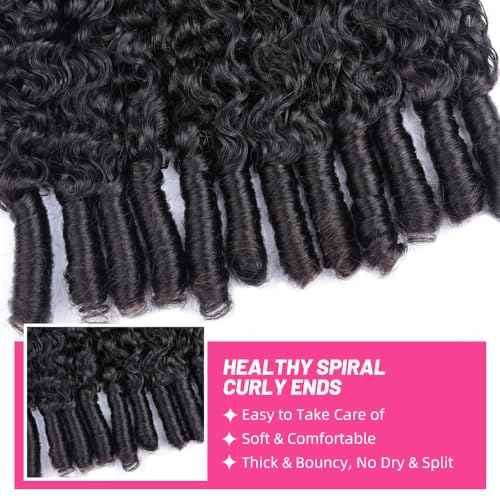 PerisModa Burmese Curly Bundles Human Hair 3C4A Raw Water Wave Quick Weave Hair Bundles with Spiral Curly Ends 100% Unprocessed 15A Virgin Kinky Curly Human Hair One Bundles Natural Black 20 Inch