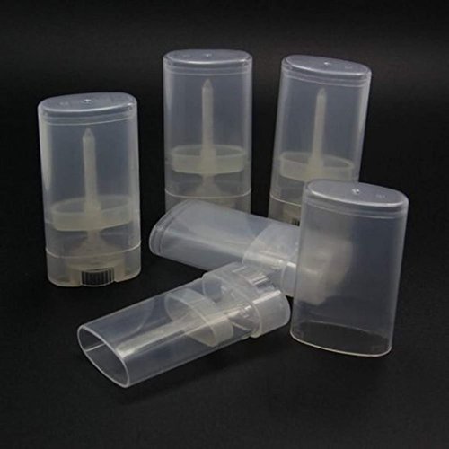 Minsily 20 PCS 15ml Clear Empty Plastic Oval Deodorant Containers Oval Lip Balm Tubes Lipstick Tubes 0.5 Oz Deodorant Sticks Tube Oval Twist-Up Tubes BPA Free for DIY Homemade Crayon Chapstick Holder