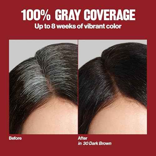 Revlon ColorSilk with Bond Repair Complex, Permanent Hair Color, 100% Gray Coverage, Ammonia Free Dye, Vegan Keratin, 45 Bright Auburn, 3 pack