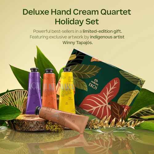 natura - Deluxe Hand Cream Quartet Holiday Set ? Vegan Brazilian Hand Cream Gift Collection ? Brazil Nut, Passion Fruit, A?a? & Cumaru ? Nourishing Moisturizer for Dry Hands ? Full Size 2.6 oz